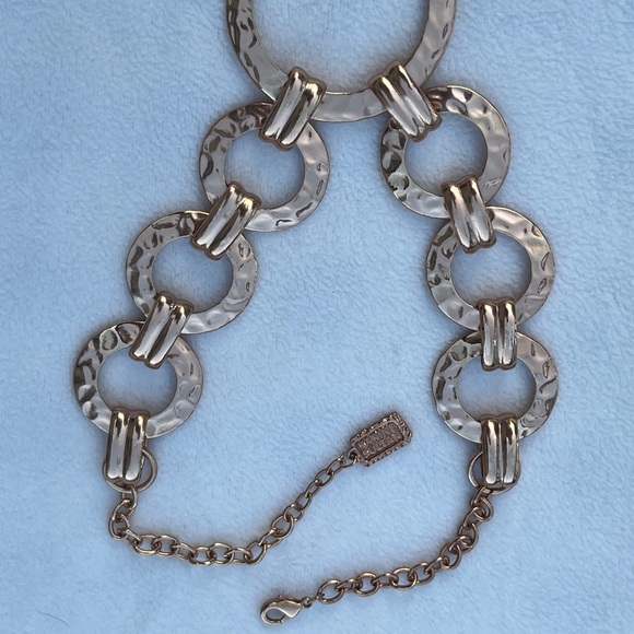 Karine Sultan Marie Link Collar Necklace- Rose Gold - Handcrafted Jewelry - Picture 5 of 9